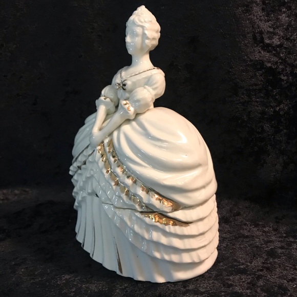 Vintage Powder container / jar figural woman Beautiful Glamour - Picture 3 of 11